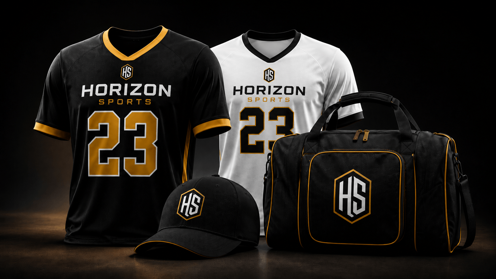 Horizon Sports custom jerseys, cap, and team bag